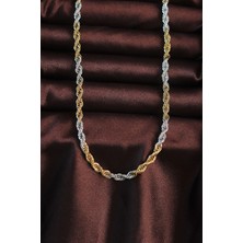 Eco Lounge 316L Çelik Çift Renk Burgu Tasarımlı Kolye