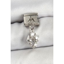 Eco Lounge 316L Çelik Sallantılı Zirkon Taşlı Deniz Kabuğu ve Yıldız Model Gümüş Renk Nomination Charm