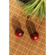 Eco Lounge Gold Renk Kiraz Model Kadın Küpe