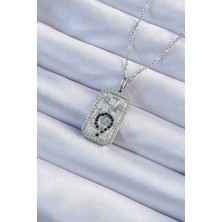 Eco Lounge 316L Çelik Zincir Gümüş Renk Zirkon Taşlı Minimal Papatya Figürlü Tarot Kolye