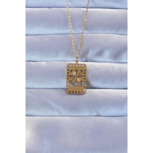 Eco Lounge 316L Altın Renk Işlemeli Yonca Model Vintage Kolye