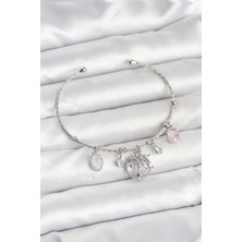 Eco Lounge Hayat Ağacı Charmlı Gümüş Renk Pirinç Kadın Bileklik