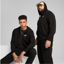 Puma Essentials Erkek Siyah Kapüşonlu Ceket Konforlu Yumuşak Kumaş ve Modern İkonik Logo Detayı