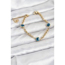 Eco Lounge 316L Çelik Nazar Model Gold Renk Kadın Bileklik