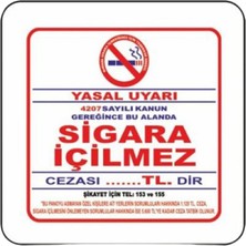 Ermap Yönlendirme ve Uyarı Levhası Sigara Içilmez (12 x 12 Cm)