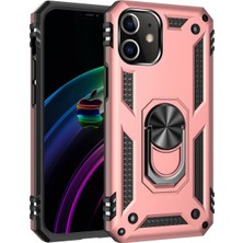 Marsilyan iPhone 12 Mini Kılıf Sofya Yüzüklü Silikon Kapak - Rose