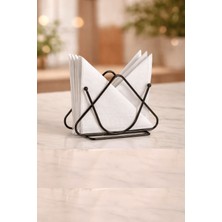 Edora Home Siyah Renk Dekoratif Masaüstü Şık Peçetelik, Cafe & Restoran & Otel Pratik Kullanım Amaçlı Peçete Standı