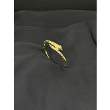 14K Gold Renk Kaplama cm Zirkon Yılan Kelepçe Bileklik