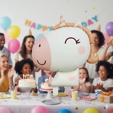 Dodomar 51X54 cm Retro Unicorn Karamel Pembe Folyo Balon - Doğum Günü Parti Dekorasyon Balonu