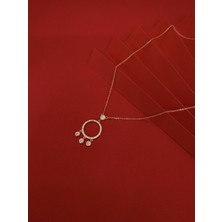 Taşlı Halka Gold Kolye