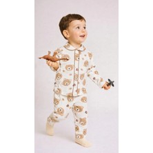 ruhaay Unisex Bebek Takım Uzun Kollu Pamuklu Animal Desenli 0-6 Aylık 1-3 Yaş