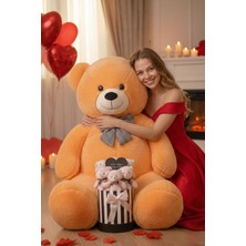 Sole Sevgililer Günü’ne Özel: 90 cm Peluş Ayı & Aynalı Mesajlı Pembe Silindir Ayıcık Buketi | Romantik Sevgiliye Hediye Buket