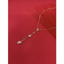 Taşlı Element Gold Y Kolye