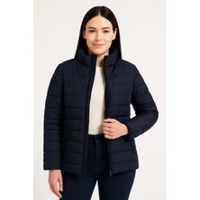 Kadın Bomber Mont Ceket – Su Itici Kumaş, Kapitone Astarlı, Fermuarlı, Kışlık - Lacivert