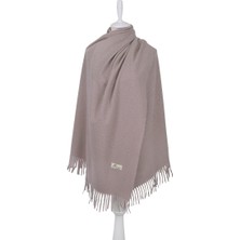 Bursa İpek Vizon Düz Renk Taşlı Kışlık Şal