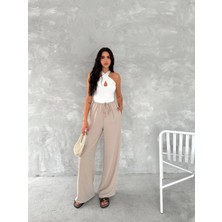 Ayrobin Oversize Kadın Pantalon - Bej
