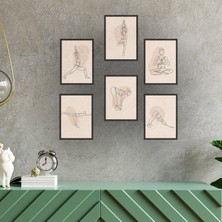 Kapbirhediye 6 Parçalı Yoga -Spor -Rahatlatıcı Tablolar Tek Ebat