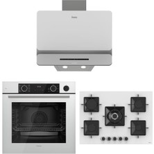 Ferre Beyaz Ankastre Set (D081-SA - SS036 75 Cm- XE64CB Fryart Steam Airfry & Buhar Destekli)