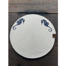 Home İnn Nakış Işlemeli Deniz At Model 33 cm Supla - Modern Amerikan Servis