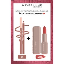 Maybelline New York Lifter Liner Dudak Kalemi 05 On It + Hyalüronik Asit ve Besleyici Yağ Içeren Ruj 005 Take The 1