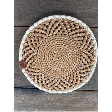 Home İnn Tekstil Home İnn Botanica Naturel Hasır Supla - 33X33 cm Örmeli Model Dekoratif Sunum Altlığı