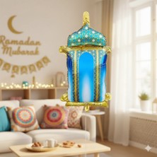 Dodomar 45 cm Ramazan Mavi Kandil Folyo Balon - Ramazan Dekorasyon ve Süsleme Balonu