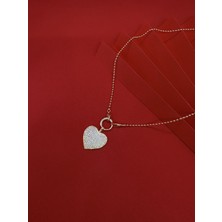 Taşlı Kalp Gold Kolye