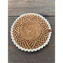 Home İnn Tekstil Home İnn Jüt Halat Supla 33 cm El Örmesi Hasır Amerikan Servis Boho Tasarım