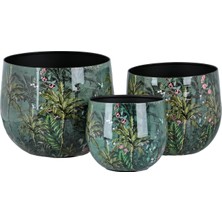 LuckyArt Jungle Dekoratif 3lu Saksı Seti