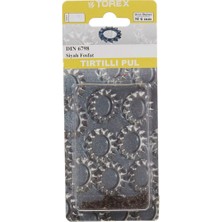 Torex Tırtıllı Pul M6 6 mm DIN6798 Siyah Fosfat, 1p=20 Adet