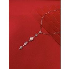 Taşlı Element Gümüş Y Kolye