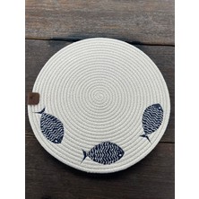 Home İnn Balık Işlemeli Amerikan Servis-Leke Tutmaz Natural 33 cm