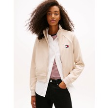 Tommy Hilfiger Tjw Amblemli Eşofman Üstü Kadın Bej Sweatshirt DW0DW21930ABY