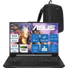 Asus Tuf Gaming A16 (FA607NUQ-GAMING) Amd Ryzen™ 7 170 48GB Ddr5 256GB SSD RTX4050/6GB 140W 16″/fhd+ 16:10 (1920 x 1200, Wuxga) 300 Nits, 144Hz, Freedos Taşınabilir Bilgisayar RL028F16+ZETTAÇANTA