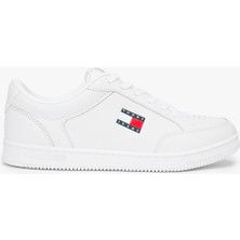 Tommy Hilfiger Tjm Cupsole Uzun Bağcıklı Deri Erkek Beyaz Sneaker EM0EM01707YBL