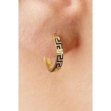 Fiyonk Kuyumculuk 14 Ayar Altın Yunan Desenli Halka Küpe