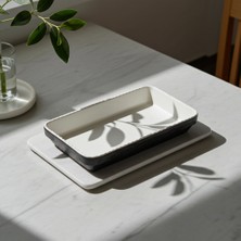 Külsan 21136.CWBL -Olie 2'li Siyah Dikdörtgen Tabak Seti 35,6X24 Cm, Thermoset Melamin