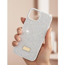 TeknoŞen Iphone 12 Beyaz Diamond Taşlı Lüx Kılıf