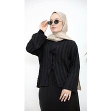 Foremia Pileli Ön Iki Bağlamalı Tunik-Siyah