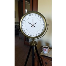 Emt Pazarlama Eskitme 24 Saat Göstergeli Özel Tasarım Tripod Ayaklı Saat