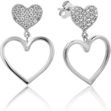 Aya Diamond Gümüş Kalpli Kadın Küpe