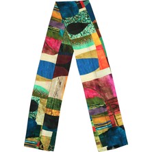Feu De Elu Foulard Colore Desenli Saten Fular