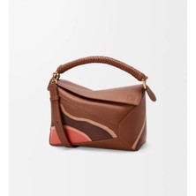 Loewe Puzzle Örgülü Saplı Panelli Alışveriş Çantası , Loewe Puzzle Small Kadın Deri Çanta