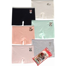 Kinderos Pamuklu Baskılı Kız Çocuk 6\'lı Boxer - 26M 89500