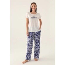 Arnetta Viskon Kısa Kol Sıfır Yaka Bayan Pijama Takım