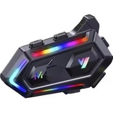 Krm2 Rgb Ipx6 Özellikli Kablosuz Interkom Kask Bluetooth Kulaklık - Siyah