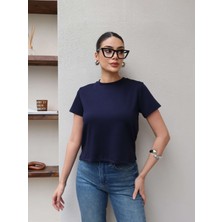 Esra Helvacı Bisiklet Yaka Düz Tshirt