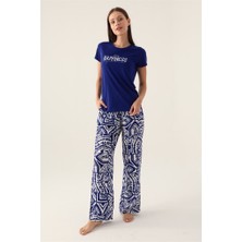 Arnetta Viskon Kısa Kol Sıfır Yaka Bayan Pijama Takım