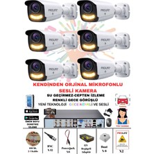 Prolife 6 Lı Sesli Güvenlik Kamerası 5 Mp Gece Renkli Yüz ve Araç Tanımalı Full Hd Kamera Sistemi