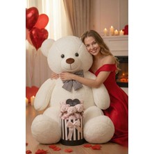 Sole Sevgililer Günü’ne Özel: 90 cm Peluş Ayı & Aynalı Mesajlı Pembe Silindir Ayıcık Buketi | Romantik Sevgiliye Hediye Buket